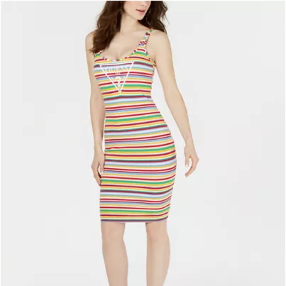 GUESS Rainbow Stripped Tank Dress
